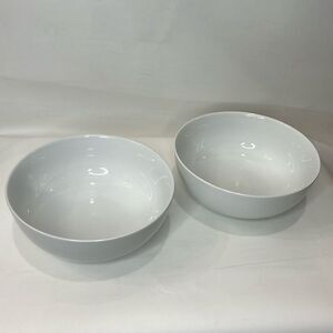 BIA Cordon Bleu Bowls 24 Oz Each Set Of 2  White Porcelain Micro Oven Dishwasher